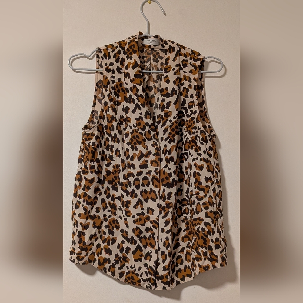 Babaton Brown Leopard Print Blouse